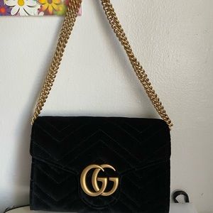 Gucci GG Marmont Chevron Velvet Mini Bag